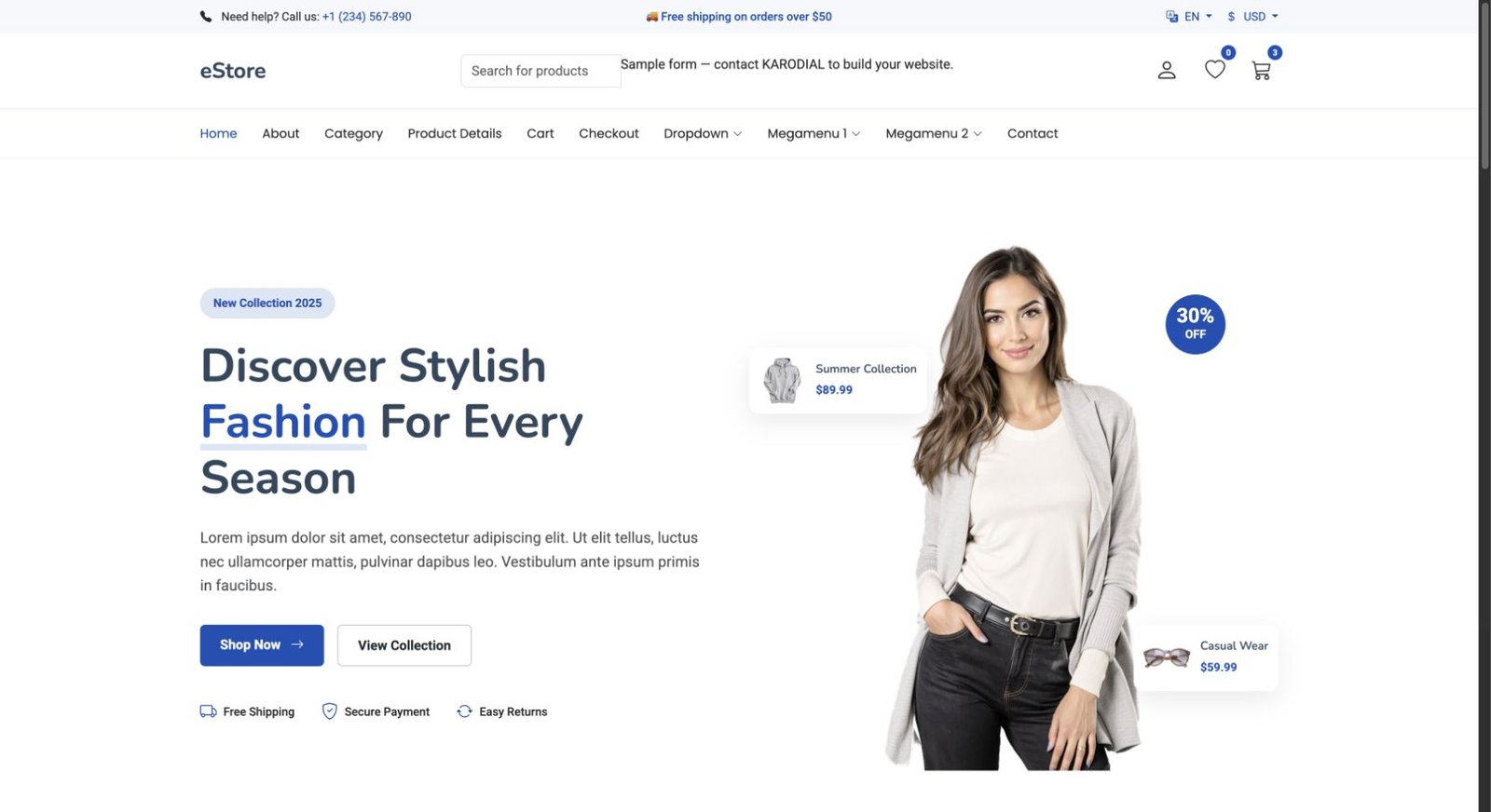 eStore design preview