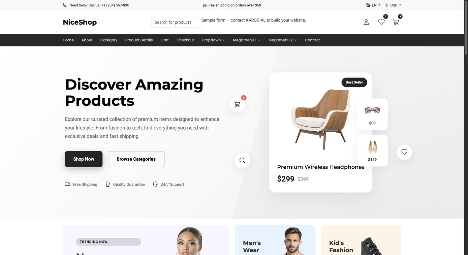 NiceShop design preview